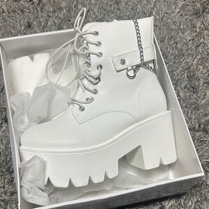 White Platform Ankle Boots